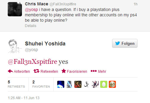 E3 2013: Mit einmal PS PLUS können alle Accounts auf der PS4 Online spielen